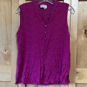 Kathie Lee Collection Magenta Sleeveless Blouse